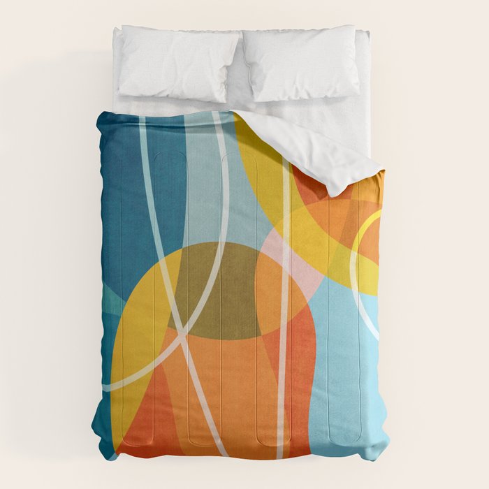 Colorful Red Yellow Modern Abstract Artwork Comforter Gallery Image 6