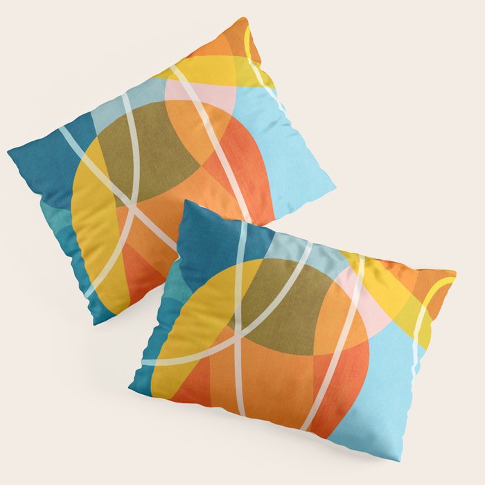 Colorful Red Yellow Modern Abstract Artwork Pillow Sham Gallery Image 1