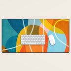 Colorful Red Yellow Modern Abstract Artwork Desk Mat Gallery Image 1