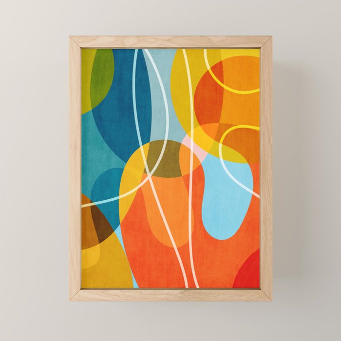 Colorful Red Yellow Modern Abstract Artwork Mini Art Print Gallery Image 1