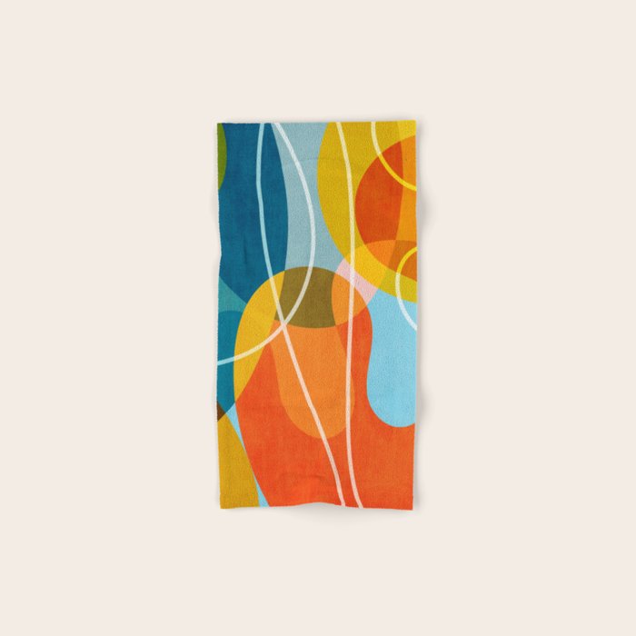 Colorful Red Yellow Modern Abstract Artwork Bath Towel Gallery Image 1