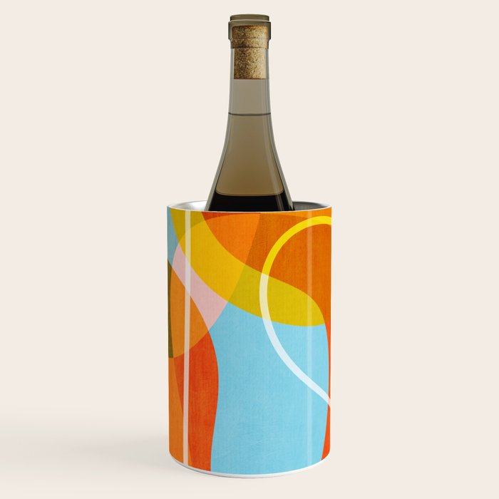 Colorful Red Yellow Modern Abstract Artwork Wine Chiller Gallery Image 3