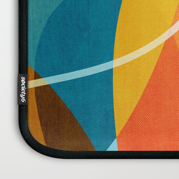Colorful Red Yellow Modern Abstract Artwork Laptop Sleeve Gallery Image 3