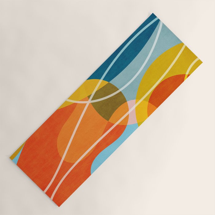 Colorful Red Yellow Modern Abstract Artwork Yoga Mat Gallery Image 1