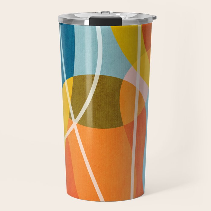 Colorful Red Yellow Modern Abstract Artwork Travel Mug Gallery Image 1