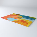 Colorful Red Yellow Modern Abstract Artwork Rug Gallery Image 3