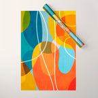 Colorful Red Yellow Modern Abstract Artwork Wrapping Paper Gallery Image 1