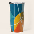 Colorful Red Yellow Modern Abstract Artwork Travel Mug Gallery Image 3