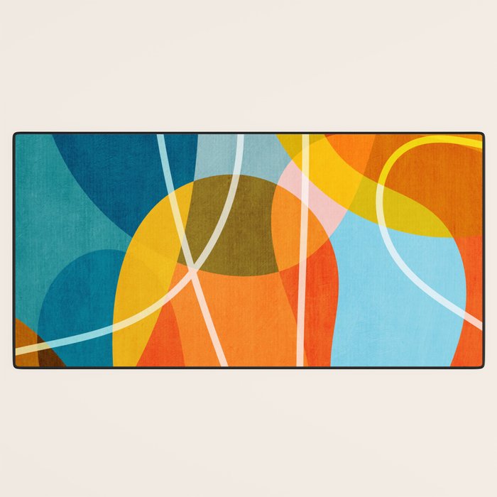 Colorful Red Yellow Modern Abstract Artwork Desk Mat Gallery Image 3