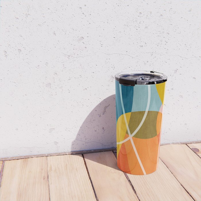 Colorful Red Yellow Modern Abstract Artwork Travel Mug Gallery Image 4