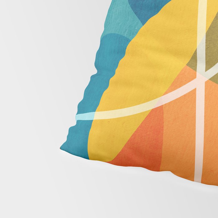 Colorful Red Yellow Modern Abstract Artwork Pillow Sham Gallery Image 4
