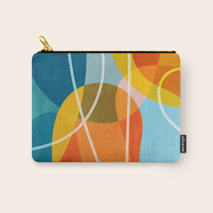 Colorful Red Yellow Modern Abstract Artwork Carry All Pouch Gallery Image 1