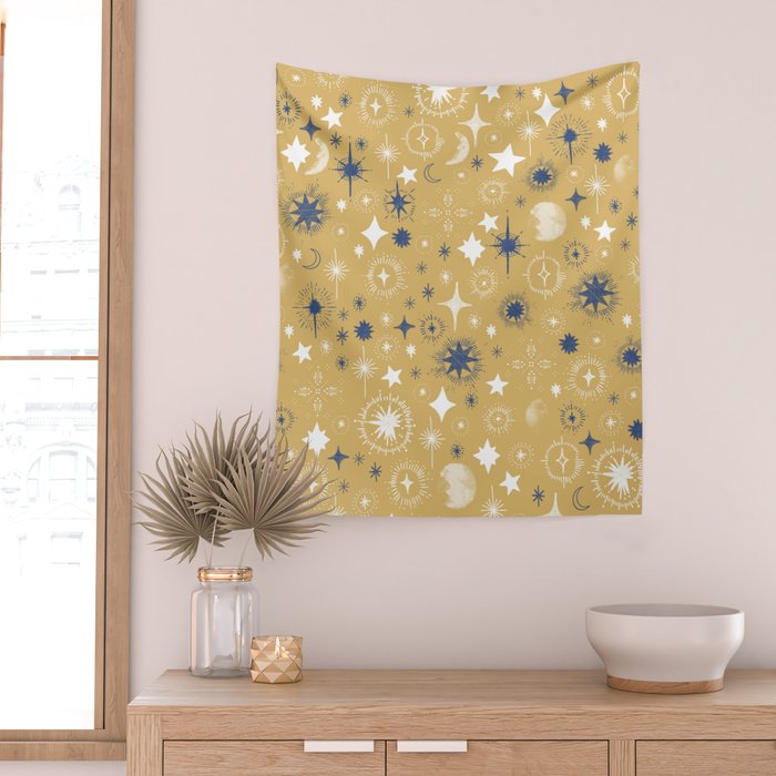 Illuminated star sky A Wall Tapestry Gallery Image 2