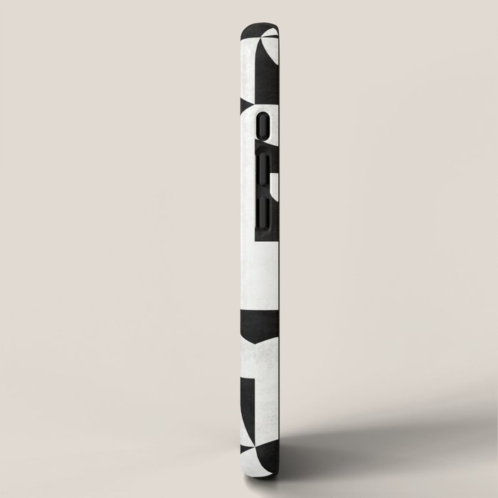 Mid-Century Modern Pattern No.11 - Black and White Conrete iPhone Case Gallery Image 2