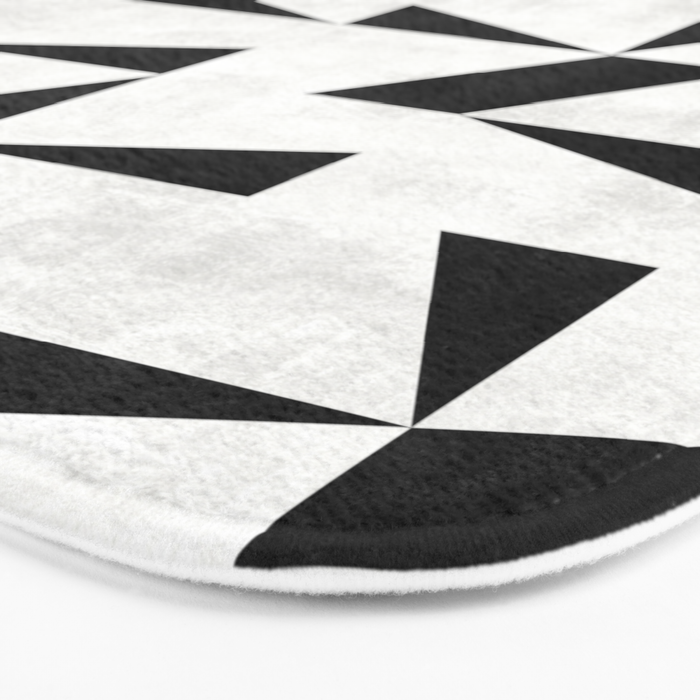 Mid-Century Modern Pattern No.11 - Black and White Conrete Bath Mat Gallery Image 3