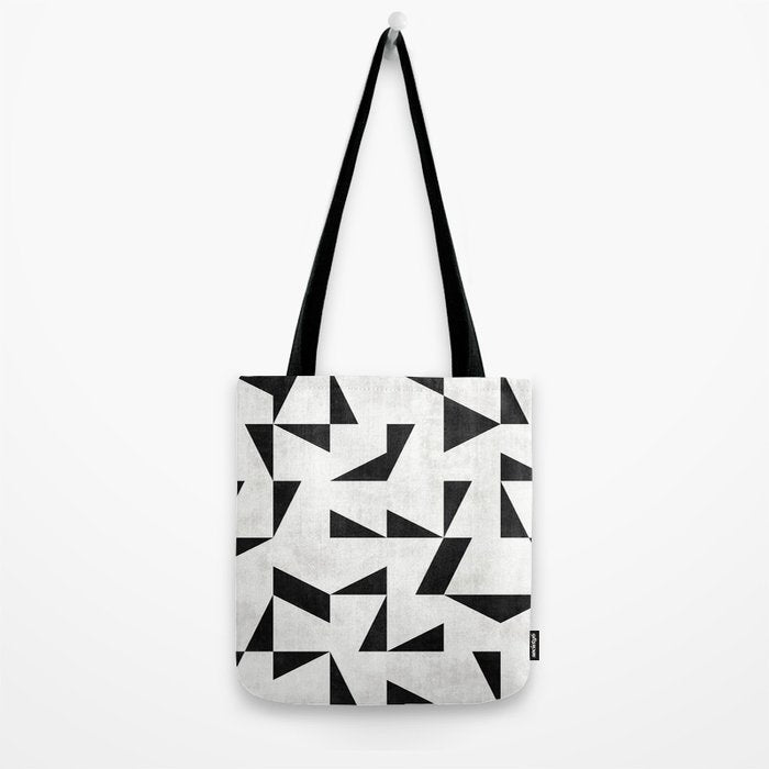 Mid-Century Modern Pattern No.11 - Black and White Conrete Tote Bag Gallery Image 2