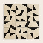 Mid-Century Modern Pattern No.11 - Black and White Conrete Wood Wall Art Gallery Image 1