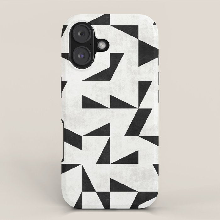 Mid-Century Modern Pattern No.11 - Black and White Conrete iPhone Case Gallery Image 1