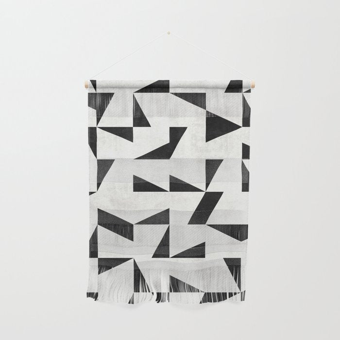 Mid-Century Modern Pattern No.11 - Black and White Conrete Wall Hanging Gallery Image 1
