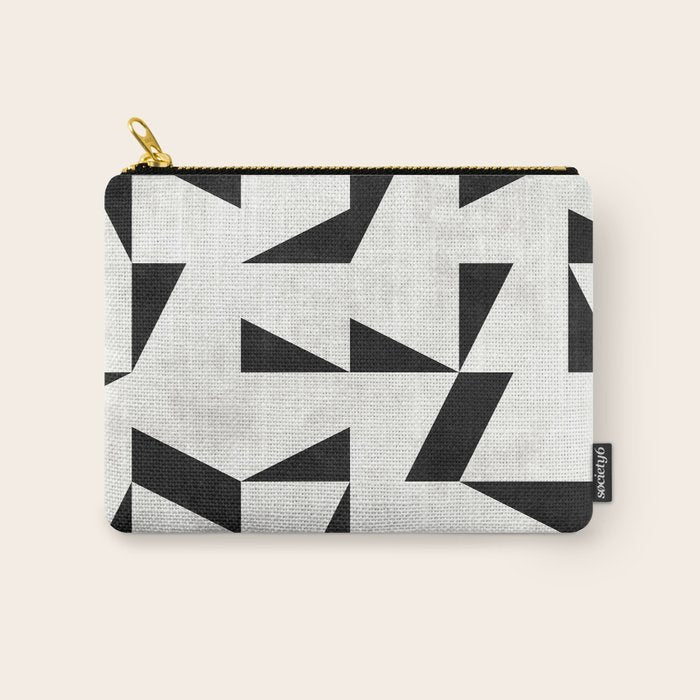Mid-Century Modern Pattern No.11 - Black and White Conrete Carry All Pouch Gallery Image 1