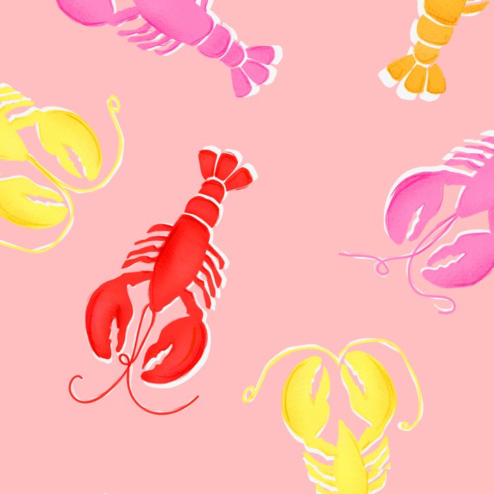 Pink Lobster Pattern Coffee Mug Gallery Image 2