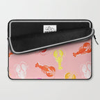 Pink Lobster Pattern Laptop Sleeve Gallery Image 2