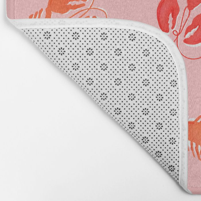 Pink Lobster Pattern Bath Mat Gallery Image 2
