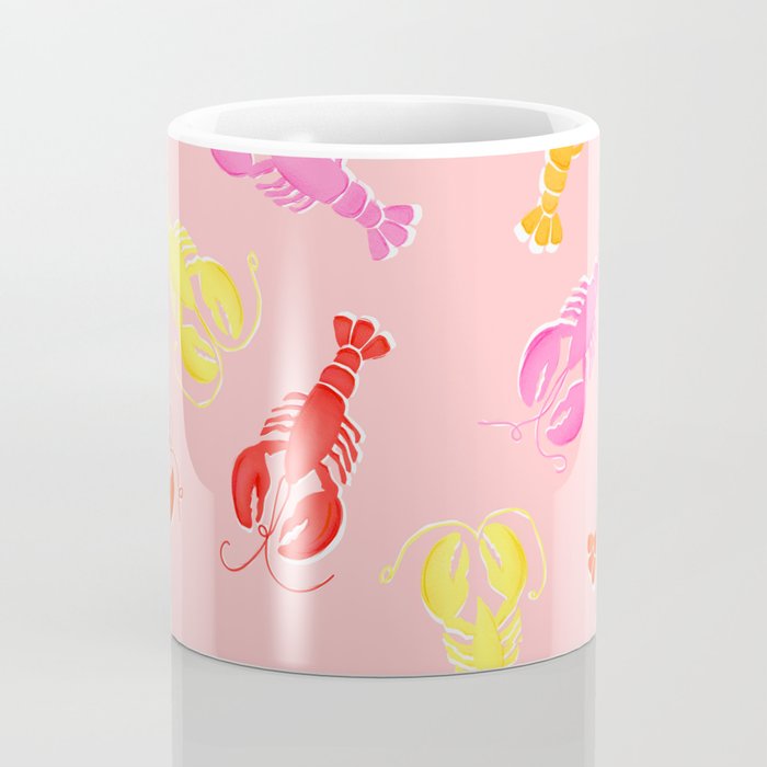 Pink Lobster Pattern Coffee Mug Gallery Image 4