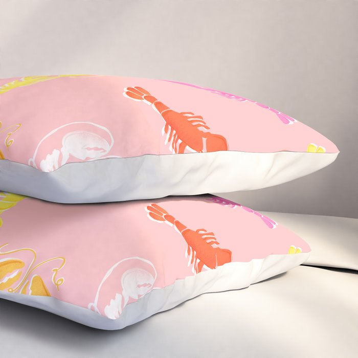Pink Lobster Pattern Pillow Sham Gallery Image 3