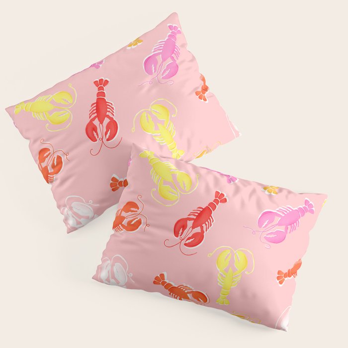 Pink Lobster Pattern Pillow Sham Gallery Image 3