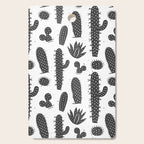 Retro black and white cactus plant pattern Cutting Board Gallery Image 1
