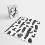 Retro black and white cactus plant pattern Jigsaw Puzzle Gallery Image 2
