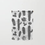 Retro black and white cactus plant pattern Wall Hanging Gallery Image 1