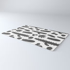 Retro black and white cactus plant pattern Rug Gallery Image 3