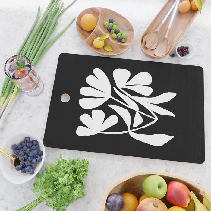 Tulip Fossil In Black  Cutting Board Gallery Image 2