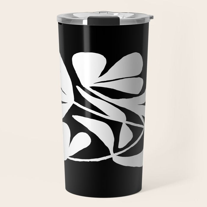 Tulip Fossil In Black  Travel Mug Gallery Image 1