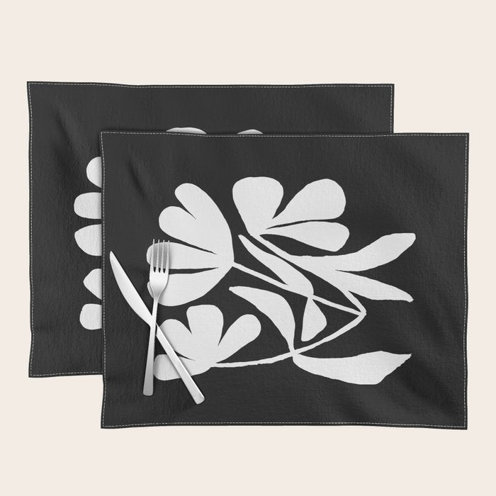 Tulip Fossil In Black  Placemat Gallery Image 1