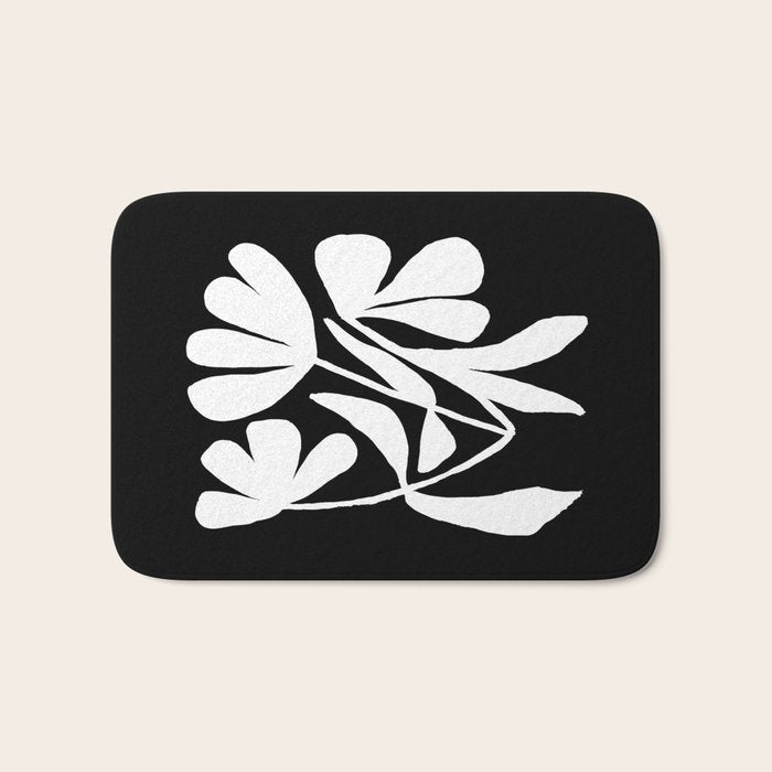 Tulip Fossil In Black  Bath Mat Gallery Image 1