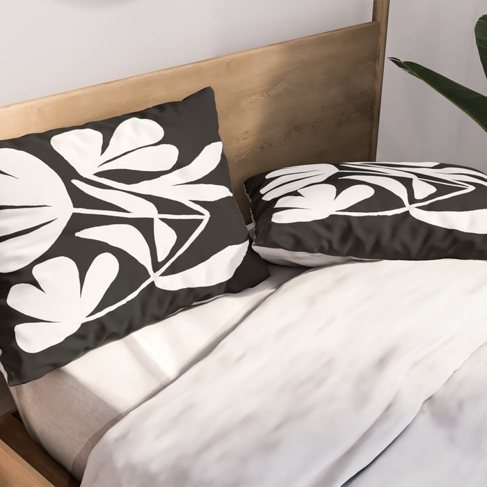 Tulip Fossil In Black  Pillow Sham Gallery Image 2