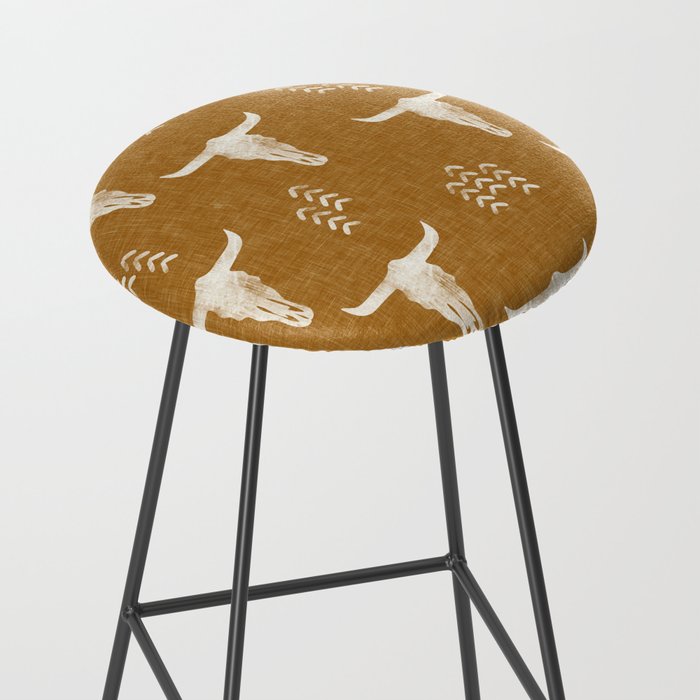 desert skulls - southwest cow skull - gold Stool Gallery Image 2