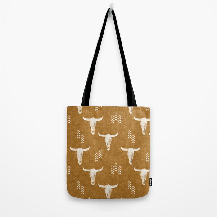 desert skulls - southwest cow skull - gold Tote Bag Gallery Image 2