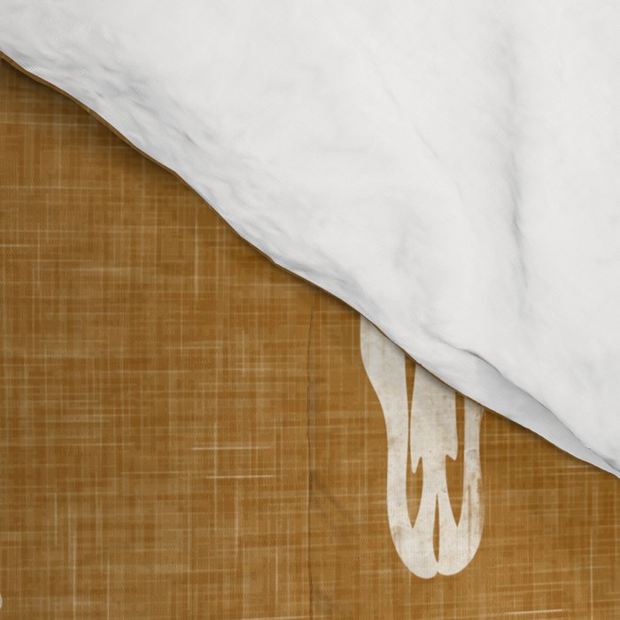 desert skulls - southwest cow skull - gold Comforter Gallery Image 4