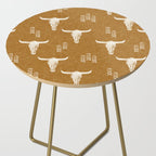 desert skulls - southwest cow skull - gold Side Table Gallery Image 2