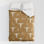 desert skulls - southwest cow skull - gold Comforter Gallery Image 6