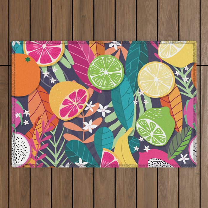 Tropical fruit pattern 03 Outdoor Rug