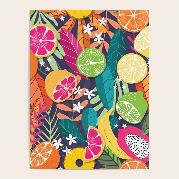 Tropical fruit pattern 03 Poster Gallery Image 1