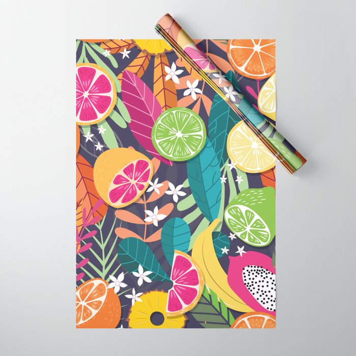 Tropical fruit pattern 03 Wrapping Paper Gallery Image 1