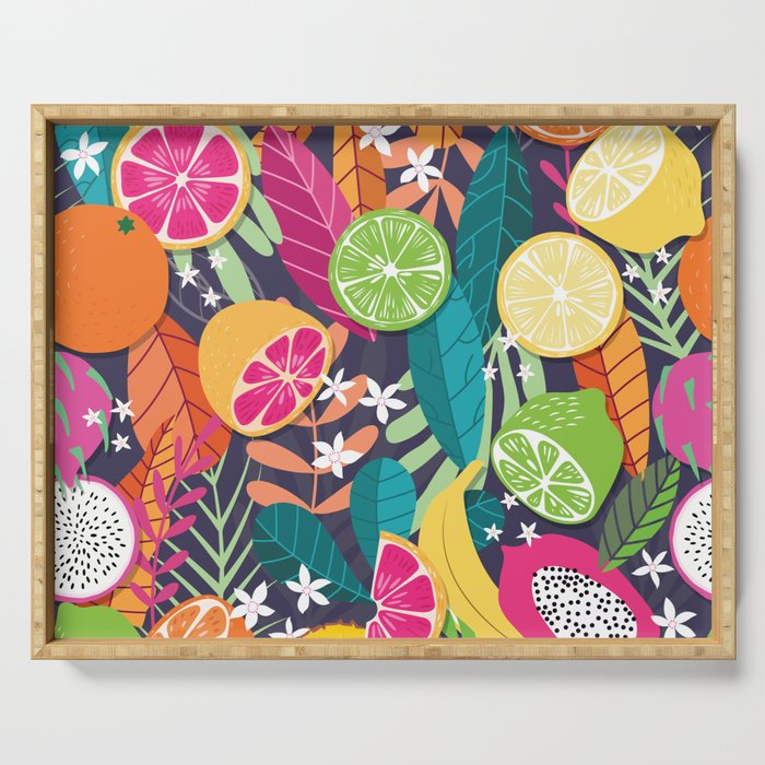 Tropical fruit pattern 03 Serving Tray Gallery Image 1