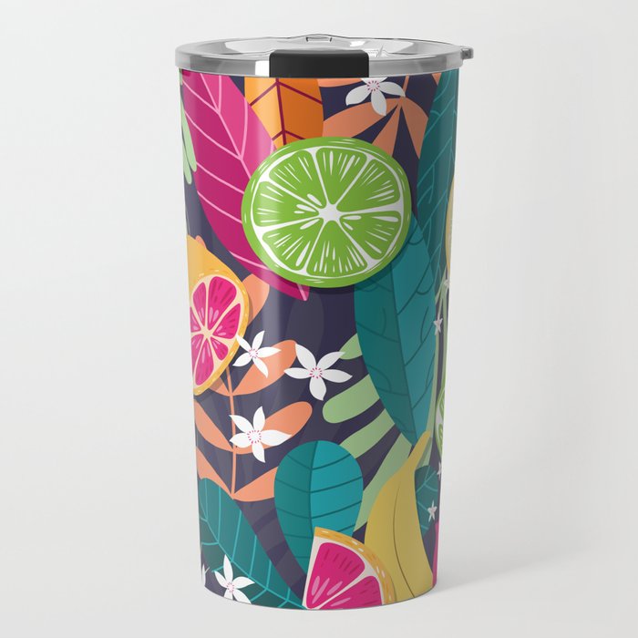 Tropical fruit pattern 03 Travel Mug Gallery Image 1