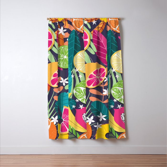 Tropical fruit pattern 03 Window Curtain Gallery Image 3